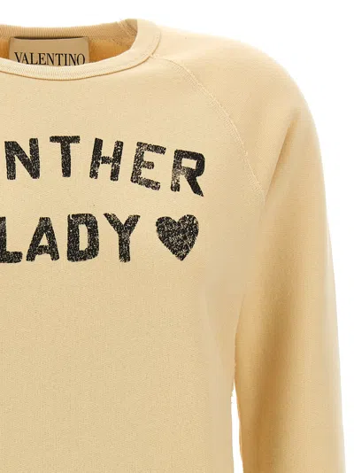 Valentino Graphic Print Crew Neck Knitwear Sweatshirt In Sand