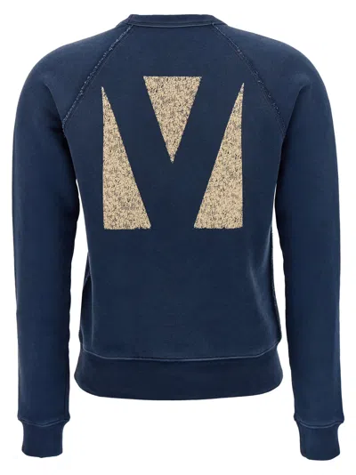 Valentino Panther Lady Crew Neck Sweatshirt In Blue