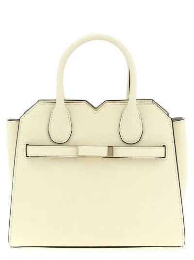 Valextra Structured Shoulder Bag With Detachable Strap In Neutral