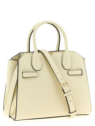 Valextra Structured Shoulder Bag With Detachable Strap In Neutral