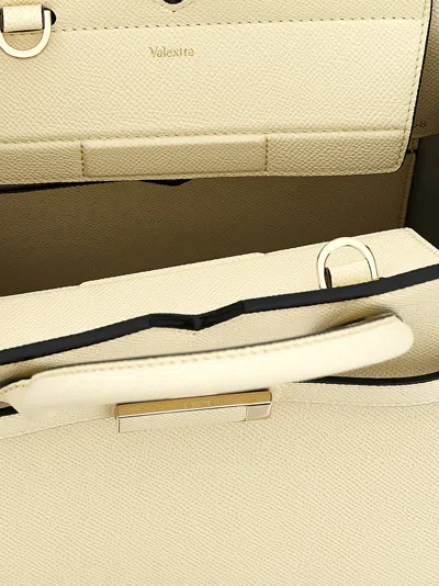 Valextra Structured Shoulder Bag With Detachable Strap In Neutral