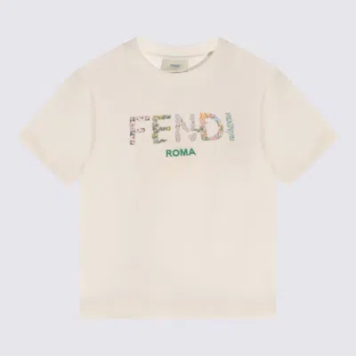 Fendi White Cotton T-shirt In White
