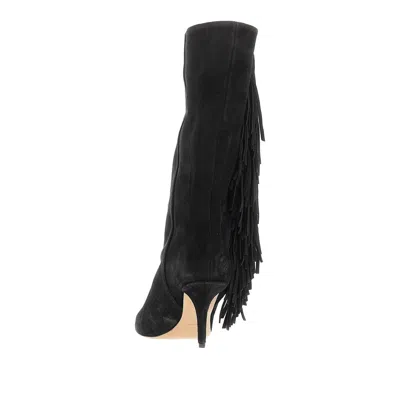Paris Texas Boots In Off-black Suede Leather In Black