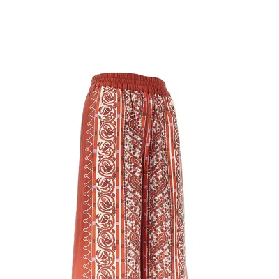 La Doublej La Double J Silk Twill Palazzo Pants With Cobra Pattern In Red