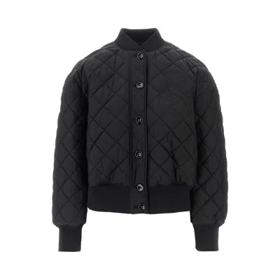 Jil Sander Diamond-quilted Twill Padded Bomber Jacket In Black
