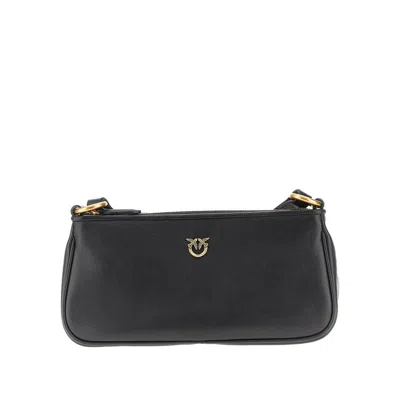 Pinko Leather Mini Baguette Bag In Black