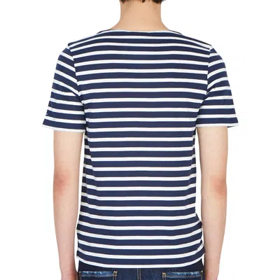Saint James Levant Modern Navy Blue White T-shirt In Blue