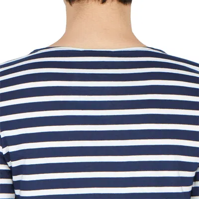 Saint James Levant Modern Navy Blue White T-shirt In Blue