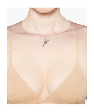 Mugler Gradient-effect Mesh Top In White