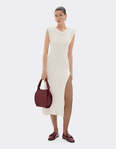 Ferrari Dino Hobo Bag In Shiny Leather In Red