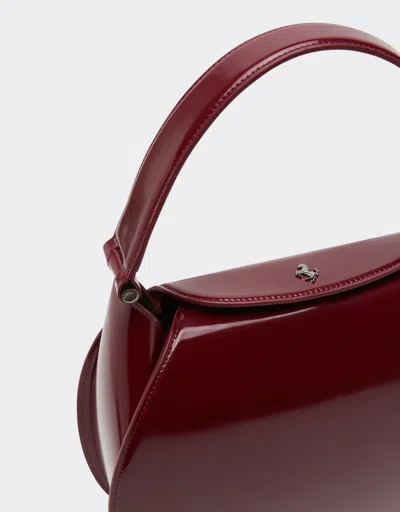 Ferrari Dino Hobo Bag In Shiny Leather In Red