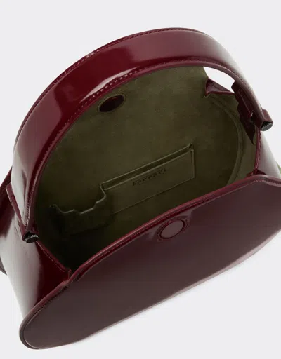 Ferrari Dino Hobo Bag In Shiny Leather In Red