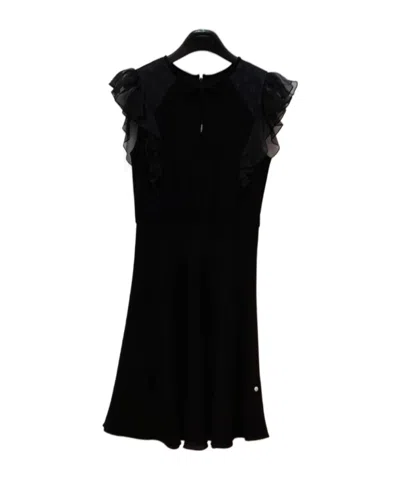 Max Mara Round Neck Dress In Black