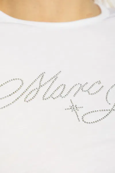 Marc Jacobs White T-shirt With Logo And Micro Crystals In White