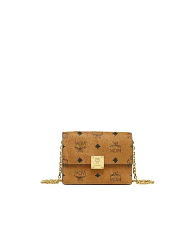 Mcm Aren Chain Wallet In Visetos In Brown