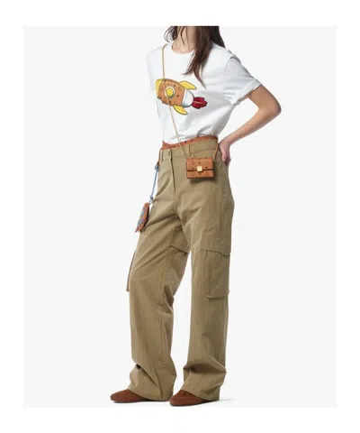 Mcm Aren Chain Wallet In Visetos In Brown