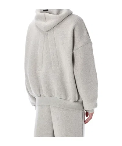 Fear Of God Grey Cotton Blend Zip Hoodie In Gray