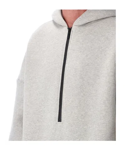 Fear Of God Grey Cotton Blend Zip Hoodie In Gray