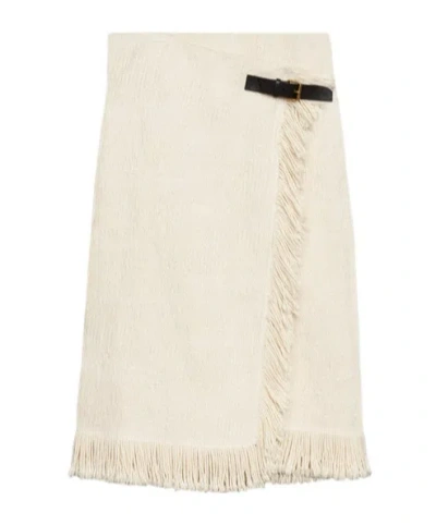 Isabel Marant Galla Asymmetric Cotton And Linen-blend Midi Wrap Skirt In Neutral