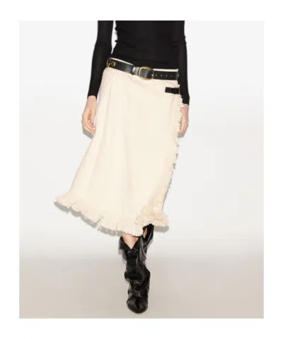 Isabel Marant Galla Asymmetric Cotton And Linen-blend Midi Wrap Skirt In Neutral