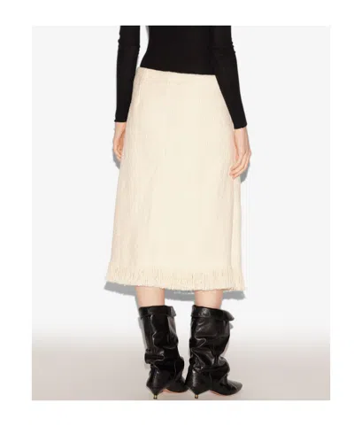 Isabel Marant Galla Asymmetric Cotton And Linen-blend Midi Wrap Skirt In Neutral
