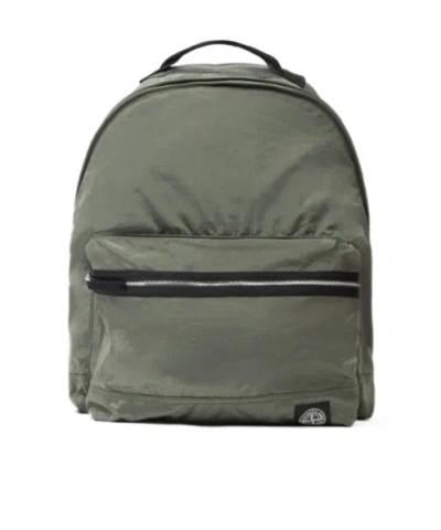 Stone Island Backpack With Front Pocket And Ripstop Lining In Green ...