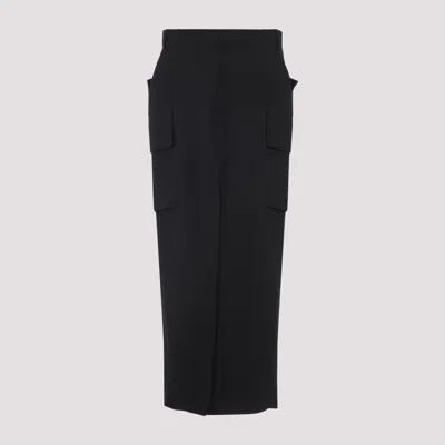 Rick Owens Firbanks Wool Midi Skirt In Black