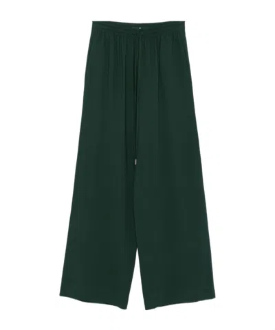 Ermanno Scervino Wide-leg Trousers In Soft Green Viscose Blend In Green