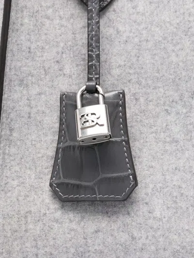 Ermanno Scervino Structured Shopper Bag With Crocodile-embossed Accents In Gray