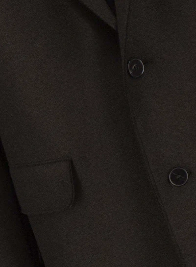 Harris Wharf London Long Single Breasted Wool Coat With Pockets In Brown