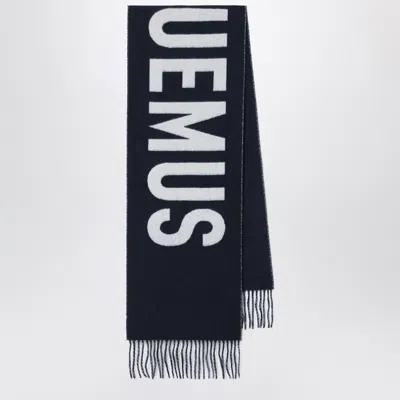Jacquemus Brushed Finish Fringe Detailing Wraparound Scarf In Blue