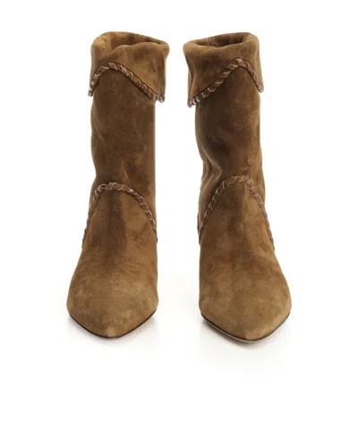 Isabel Marant Suede Wedge Heel Ankle Boots In Brown