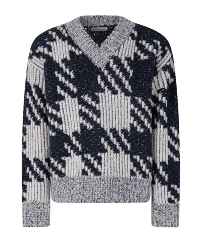 Dries Van Noten Macao V Neck Sweater In White