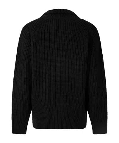 Dries Van Noten Black Wool Zip-up Cardigan In Black