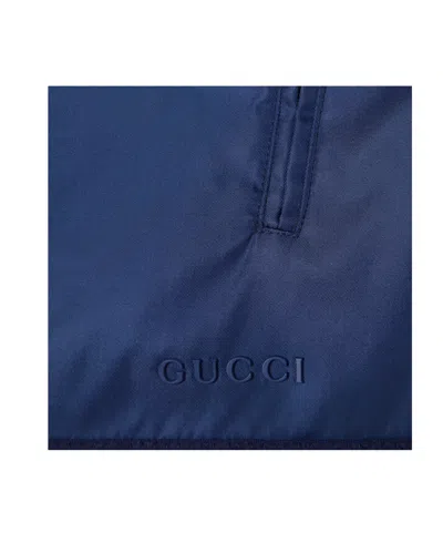 Gucci Gabardine Nylon Skort With Metal Logo In Blue