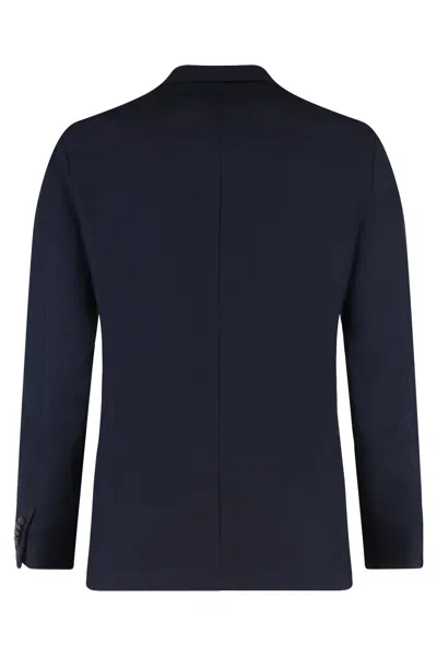 Hugo Boss Boss Double-breasted Wool Jacket In Blue
