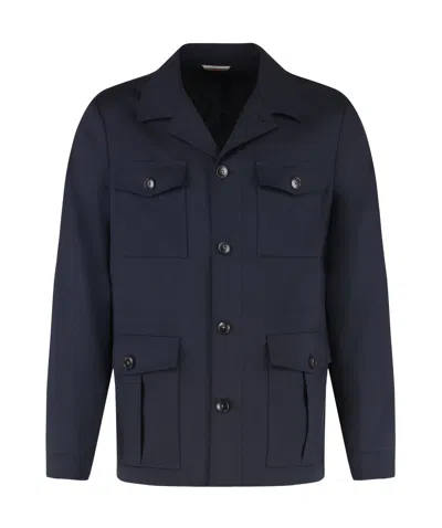 Canali Wool Blazer In Blue