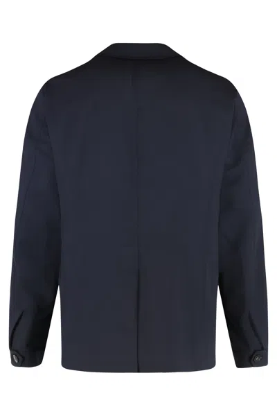 Canali Wool Blazer In Blue