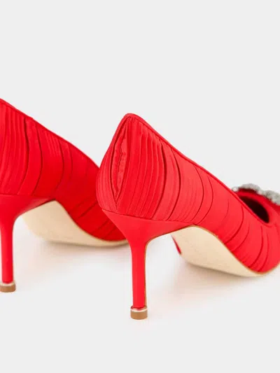 Manolo Blahnik Hangisi 70 Velvet Pump In Red