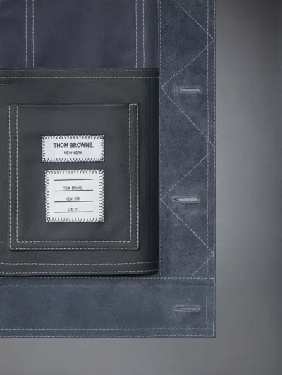 Thom Browne Grey Backstrap Utility Jacket In Gray