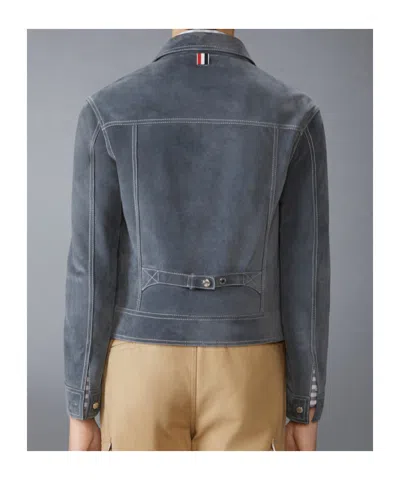 Thom Browne Grey Backstrap Utility Jacket In Gray