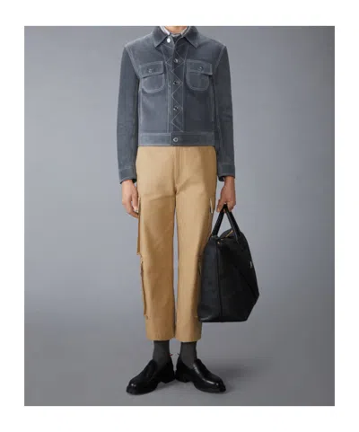 Thom Browne Grey Backstrap Utility Jacket In Gray