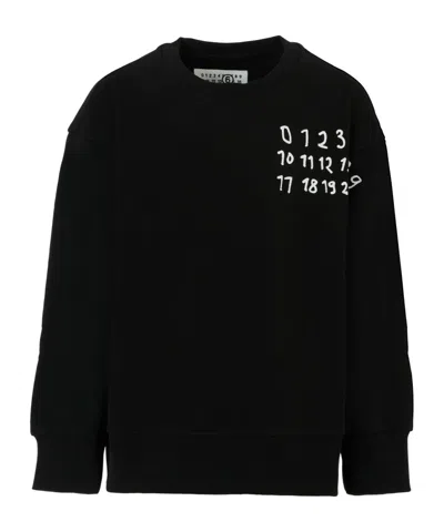Mm6 Maison Margiela Kids Sweatshirt With Logo Print In Black
