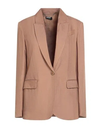 Liu •jo Woman Blazer Light Brown Size 10 Viscose, Linen In Neutral
