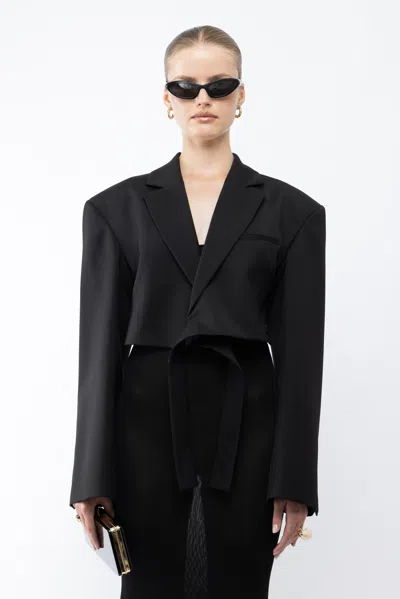 Arakii Sora Cropped Blazer In Black