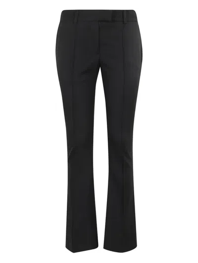 Attico Tailored Black Wool Pants With Concealed Closure In Black