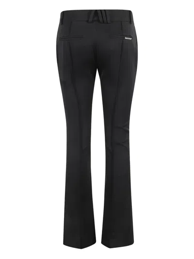 Attico Tailored Black Wool Pants With Concealed Closure In Black