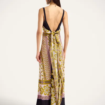 La Doublej Slip-around Floral-print Maxi Dress In Green