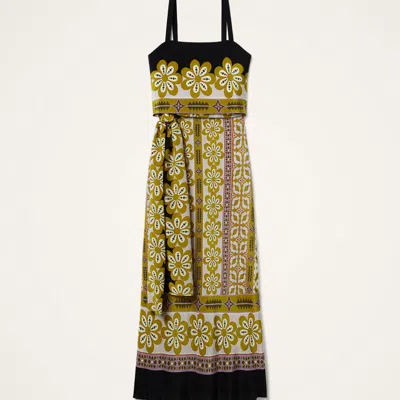 La Doublej Slip-around Floral-print Maxi Dress In Green