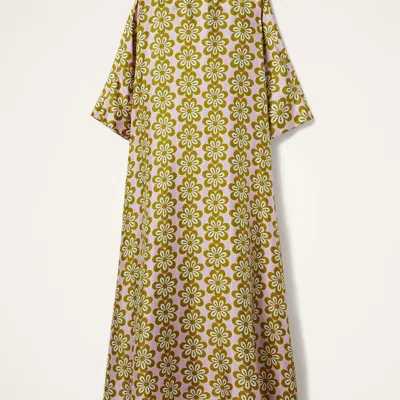 La Doublej La Double J Muumuu Printed Silk-twill Maxi Dress In Pink